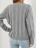 Women's openwork loose casual knit sweater_CWOSWL09204