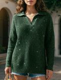 Loose-fitting, silver-threaded, sparkly T-shirt_CWOSWL09205