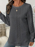 Versatile textured loose-fitting drop-shoulder sweatshirt_CWOSWL09211