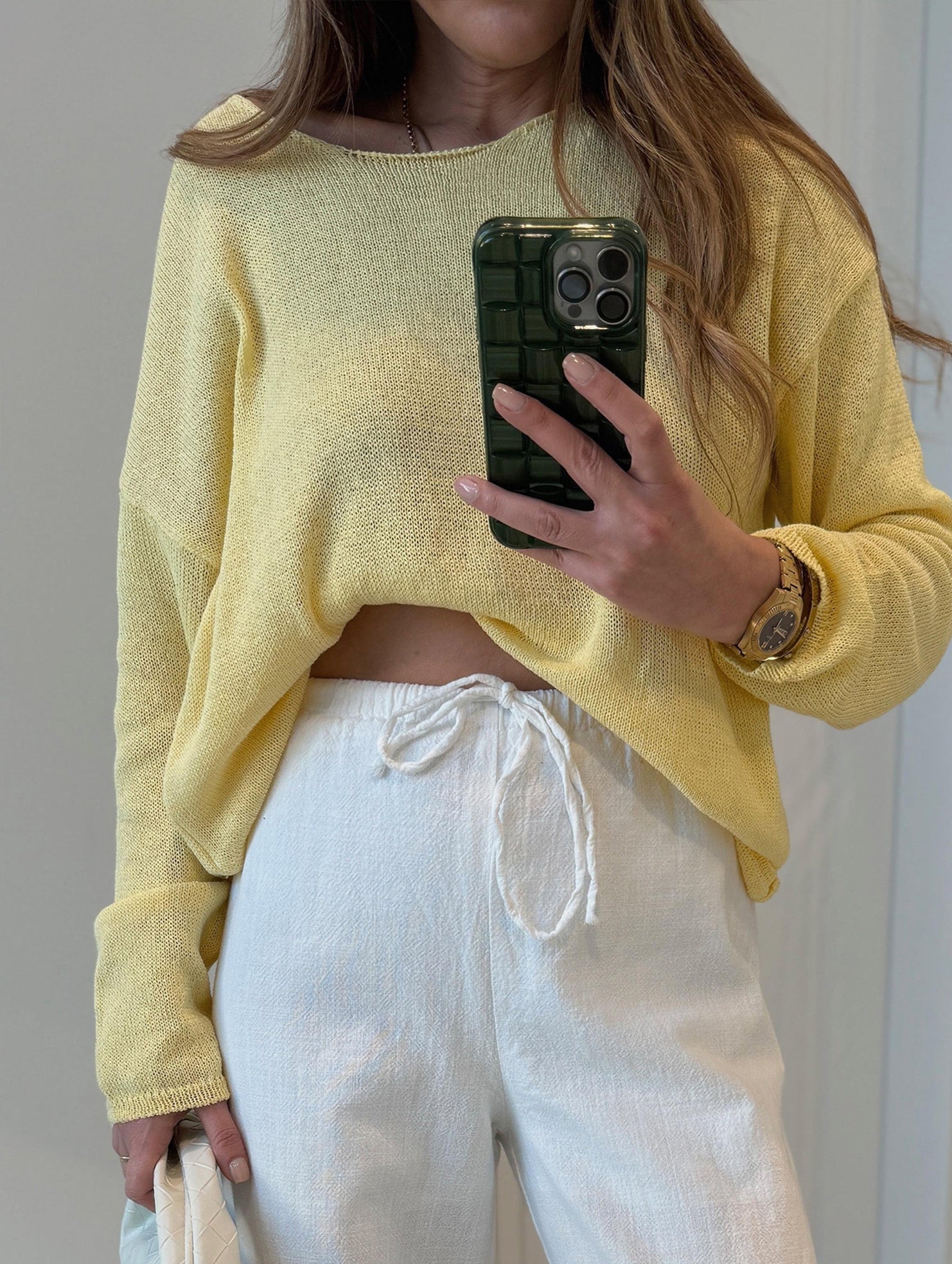 Solid Color Loose Crew Neck Knit Sweater