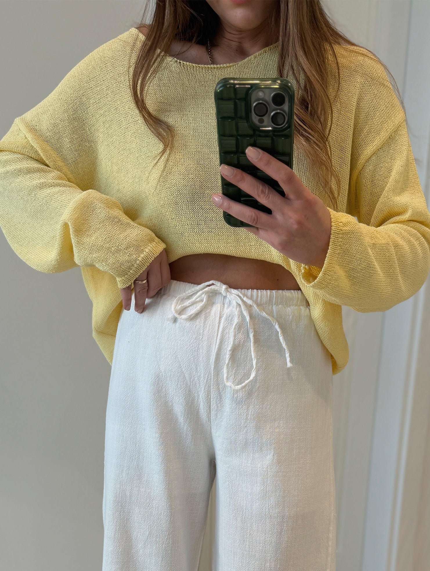 Solid Color Loose Crew Neck Knit Sweater