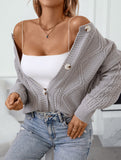 Vintage Button Knit Cardigan Long Sleeve_CWOSWL09269