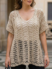 Crochet Hollow Beach Knit Top