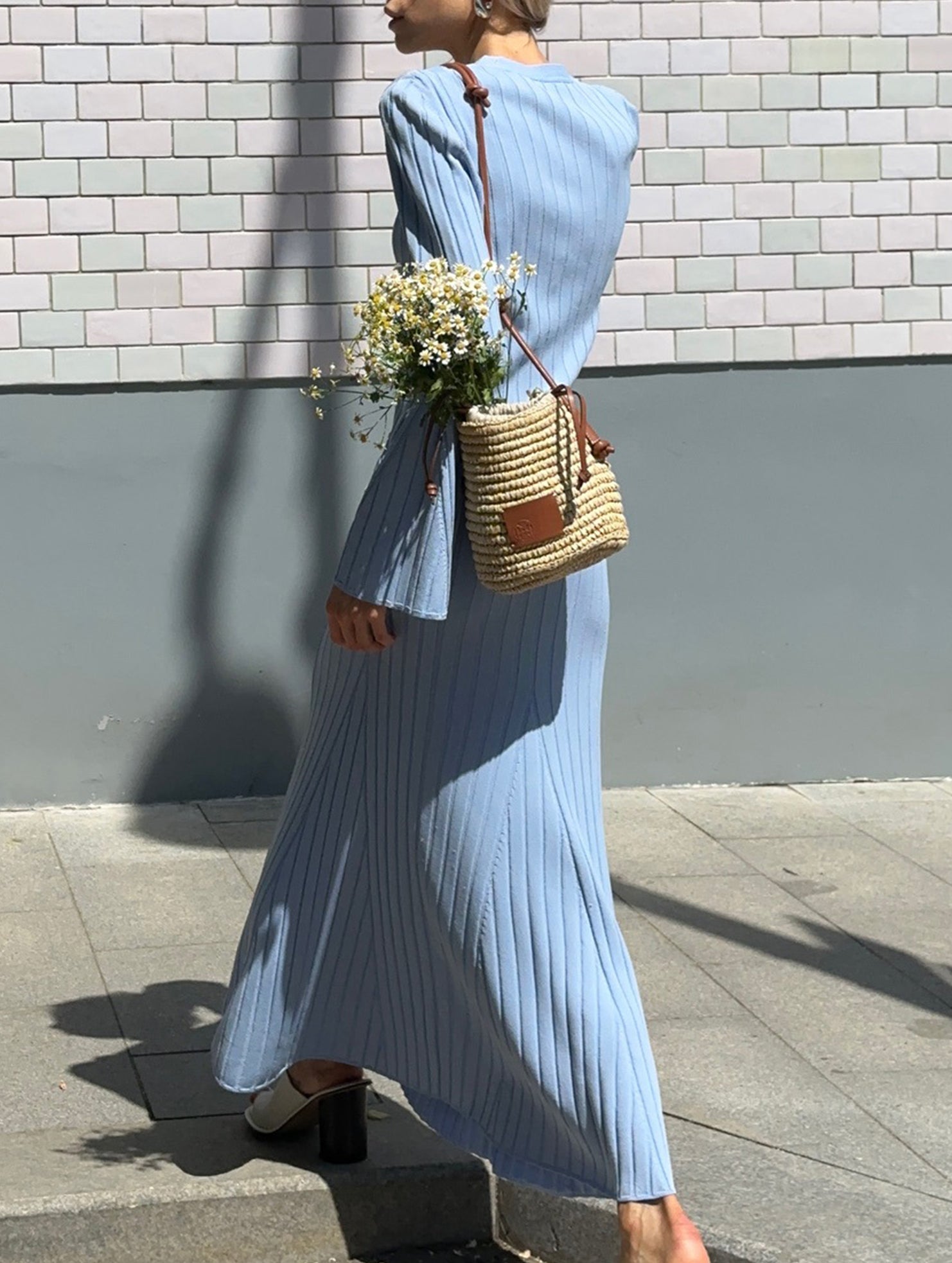 Versatile V-neck cardigan slim maxi dress