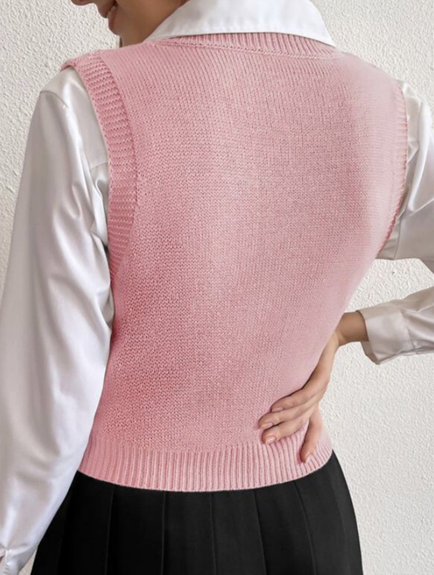 Women's cable knit vest sweater