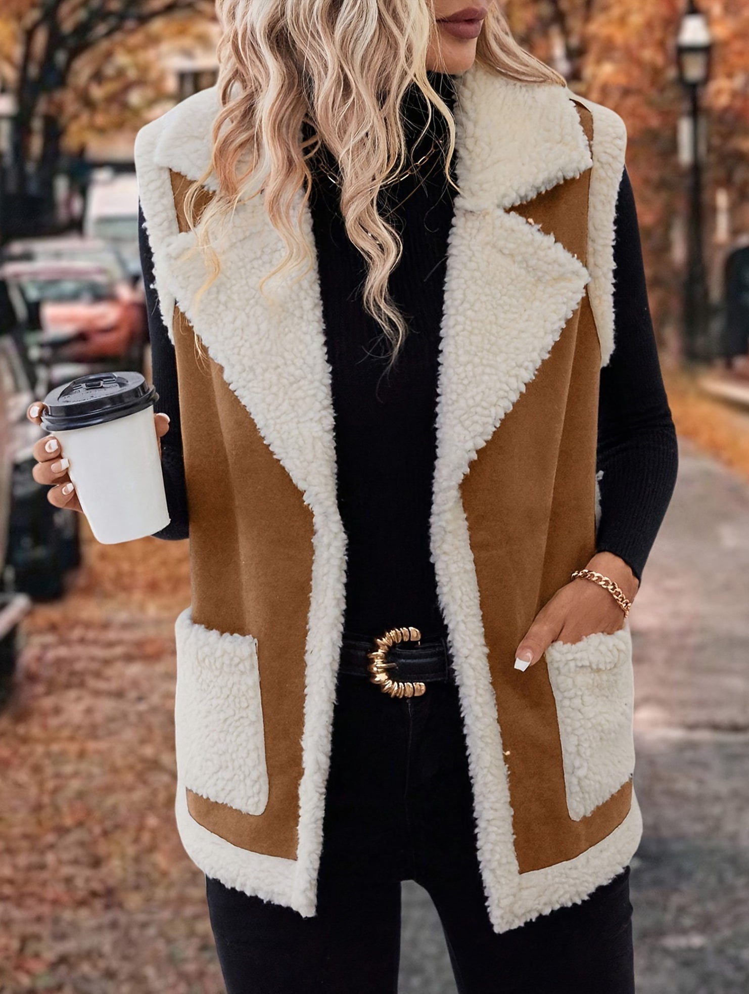 Warm fleece coat vest