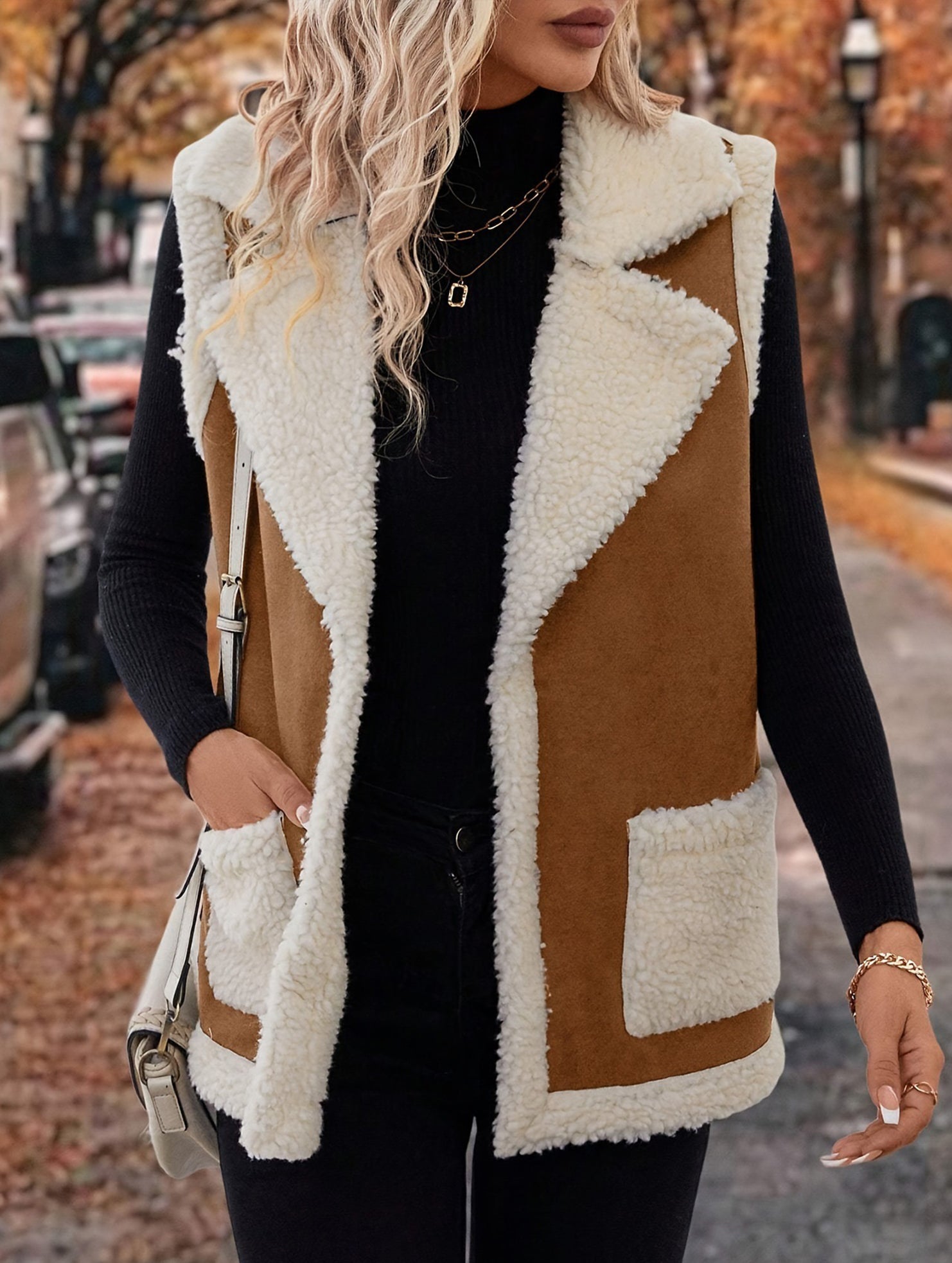 Warm fleece coat vest