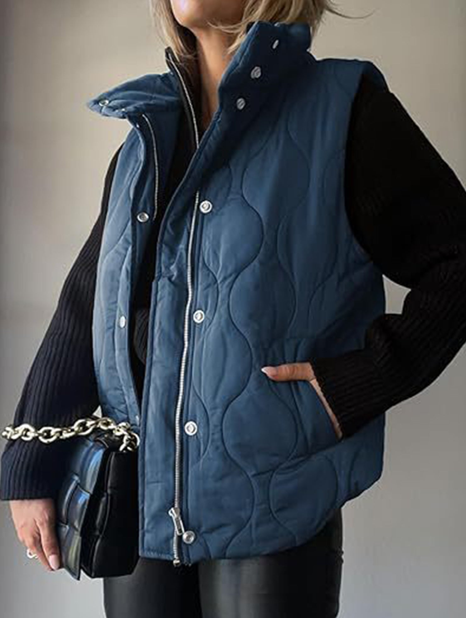 Fashionable and casual solid color cotton vest_CWOV00324