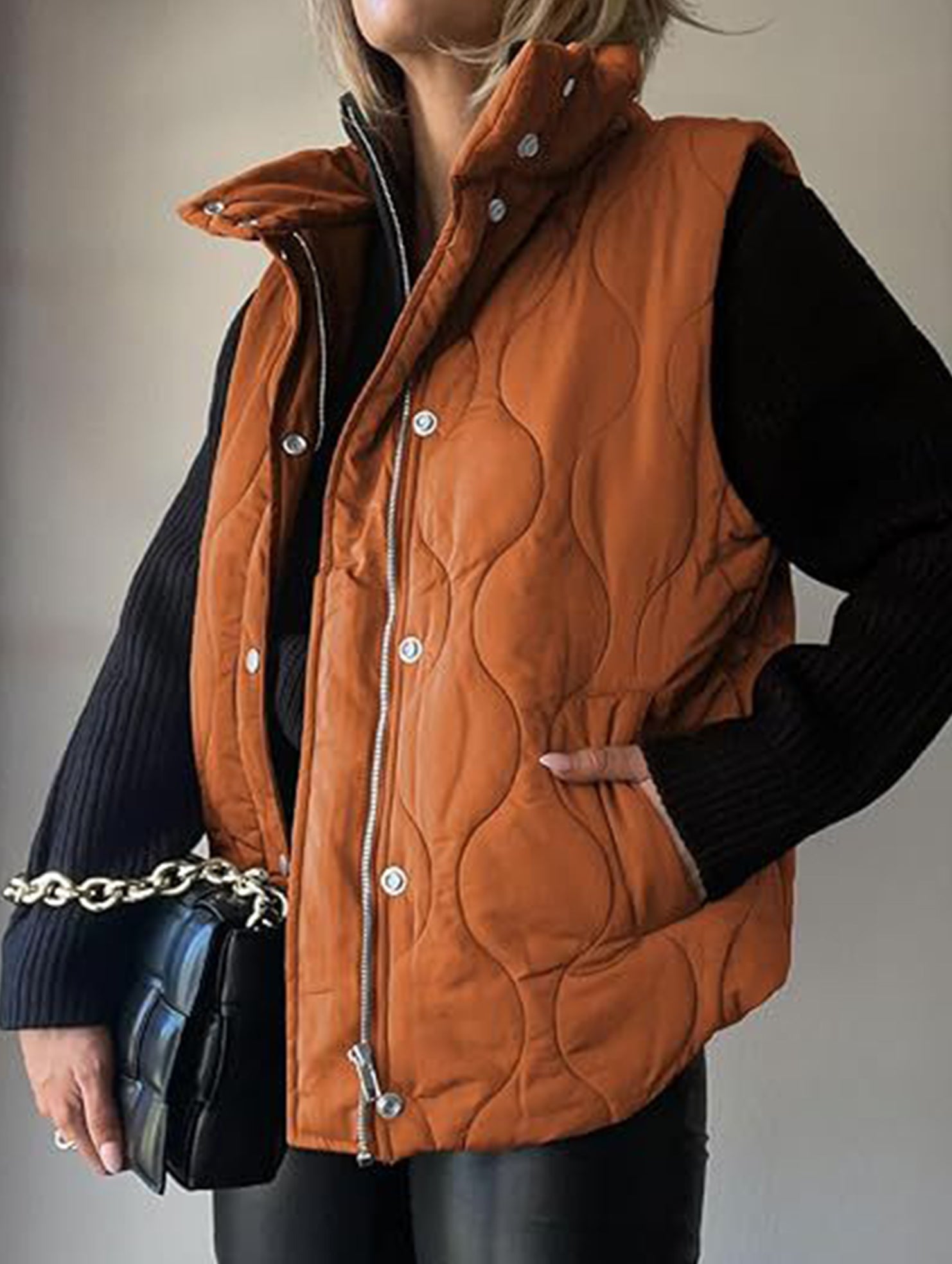 Fashionable and casual solid color cotton vest_CWOV00324