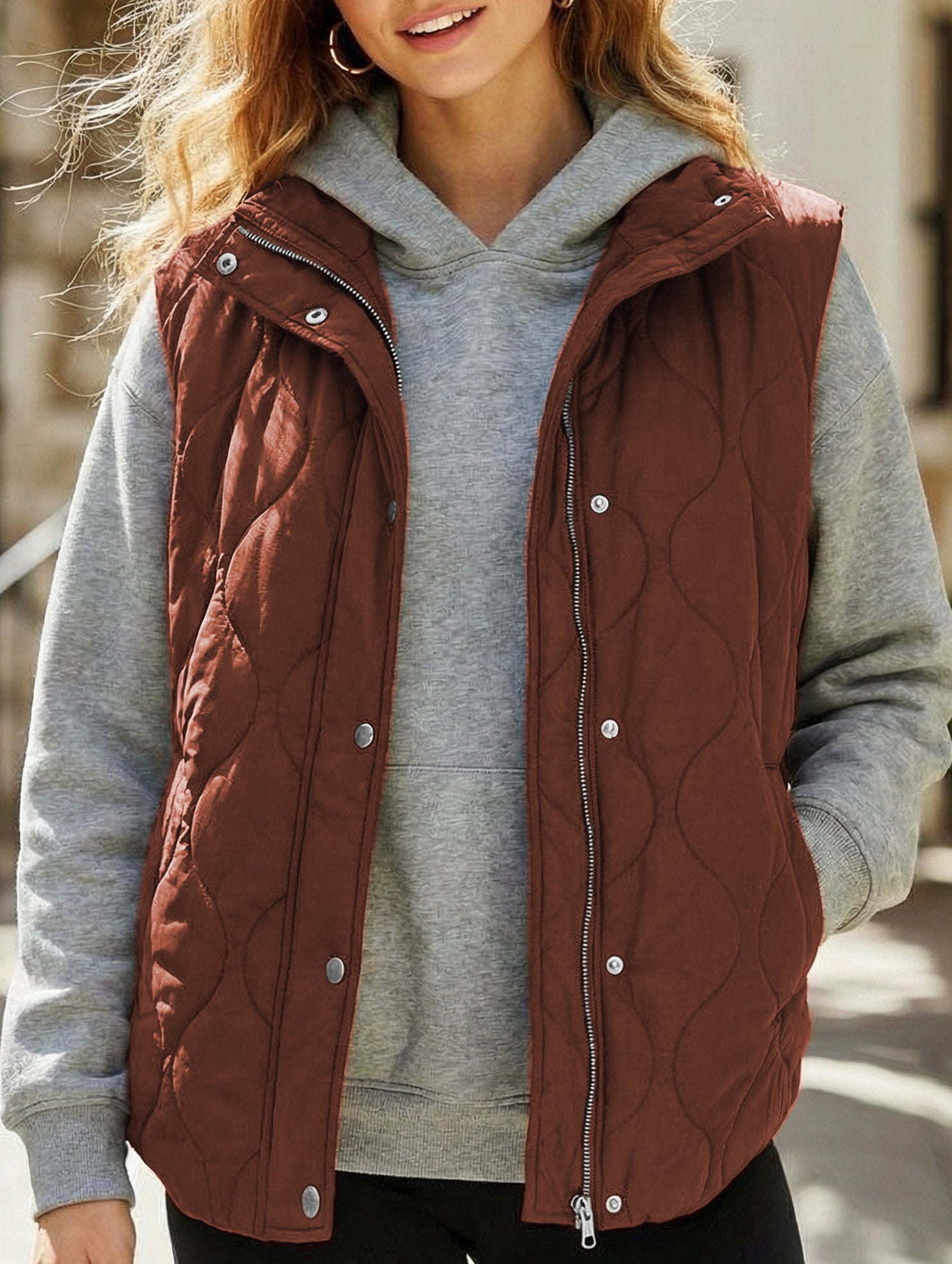 Fashionable and casual solid color cotton vest_CWOV00324