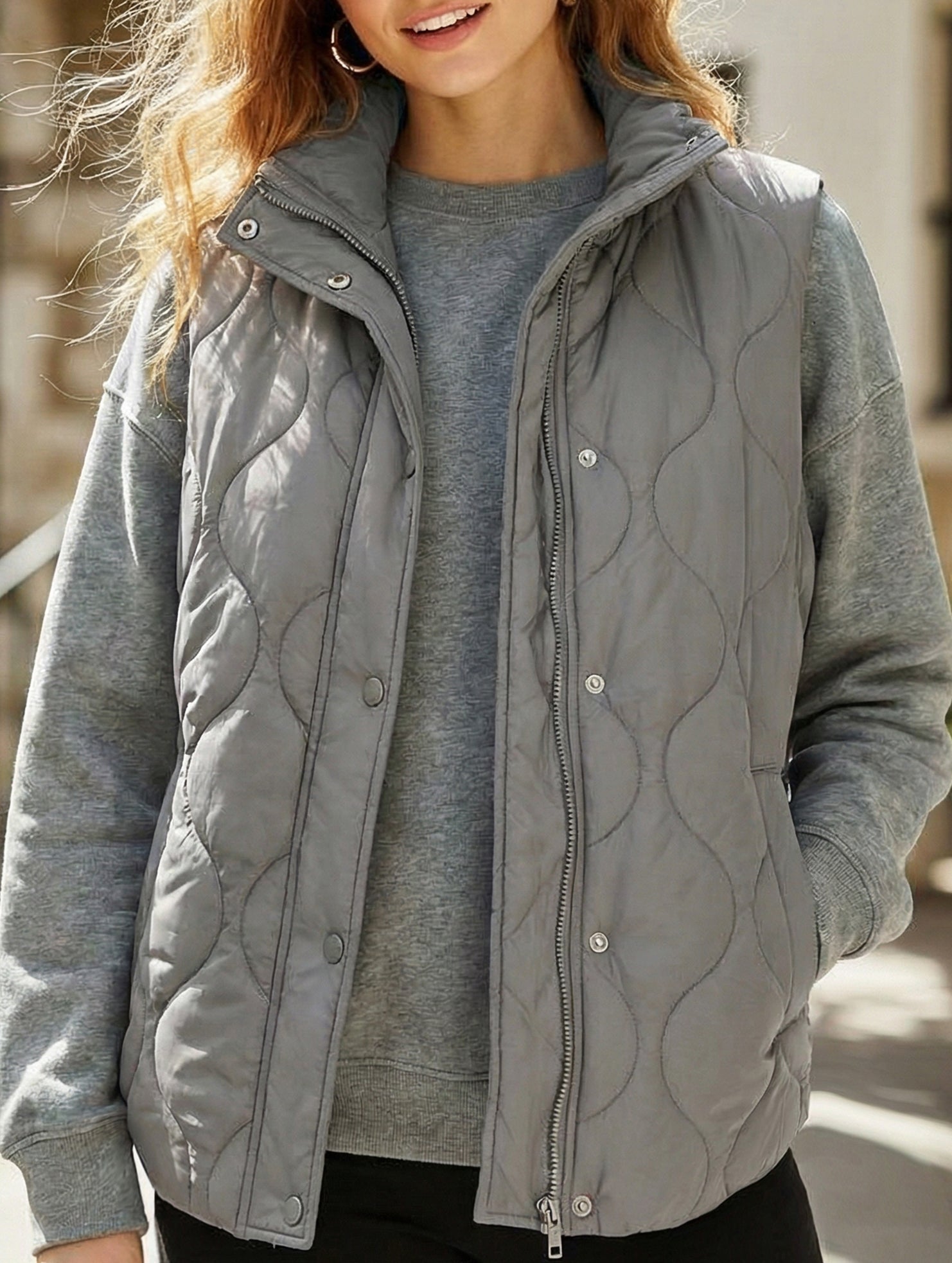 Fashionable and casual solid color cotton vest_CWOV00324
