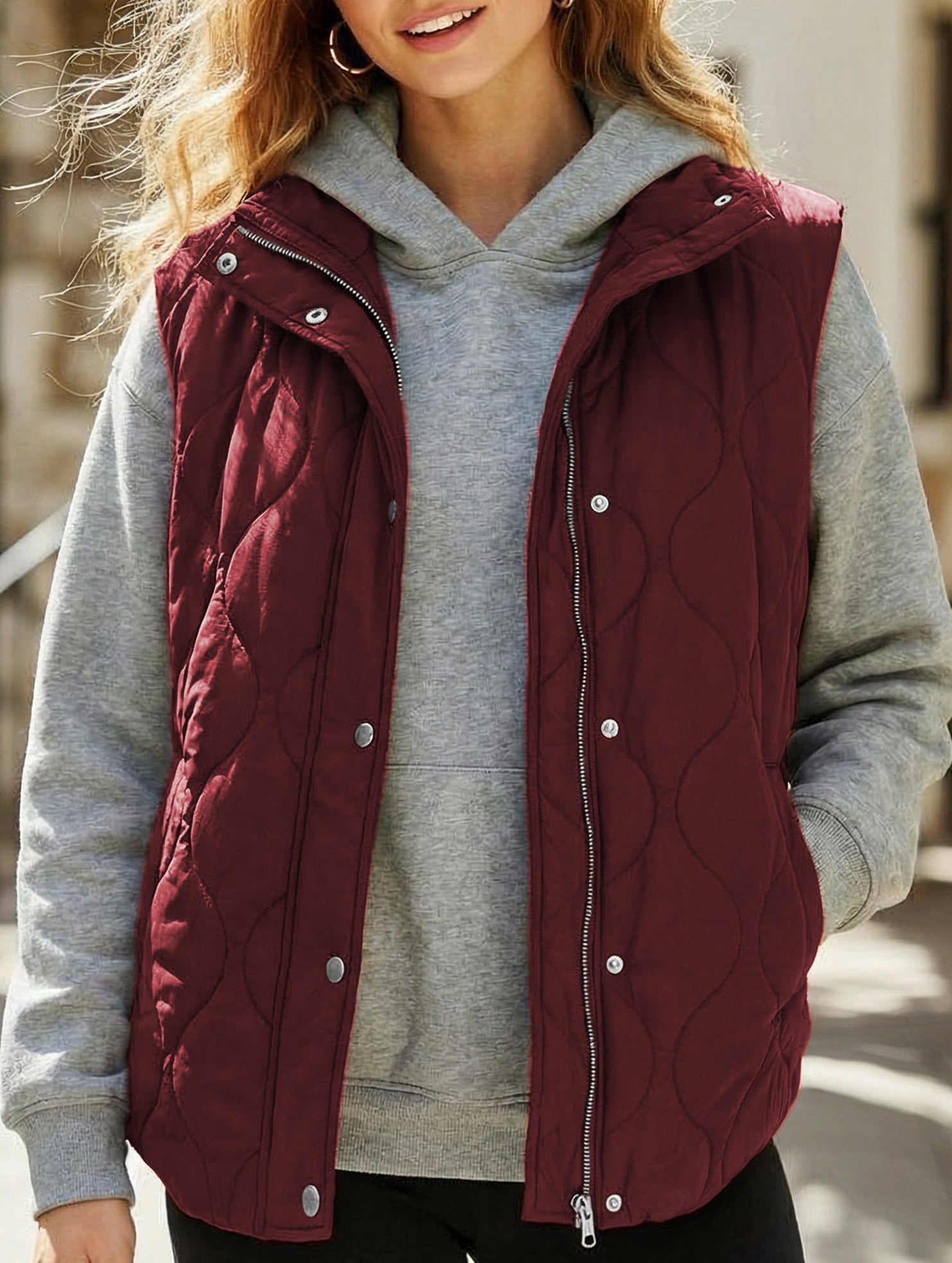 Fashionable and casual solid color cotton vest_CWOV00324
