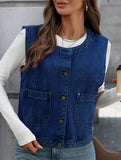 Sleeveless Denim Vest Casual Jacket_CWOV00327
