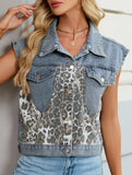 Leopard Print Patchwork Denim Vest_CWOV00328