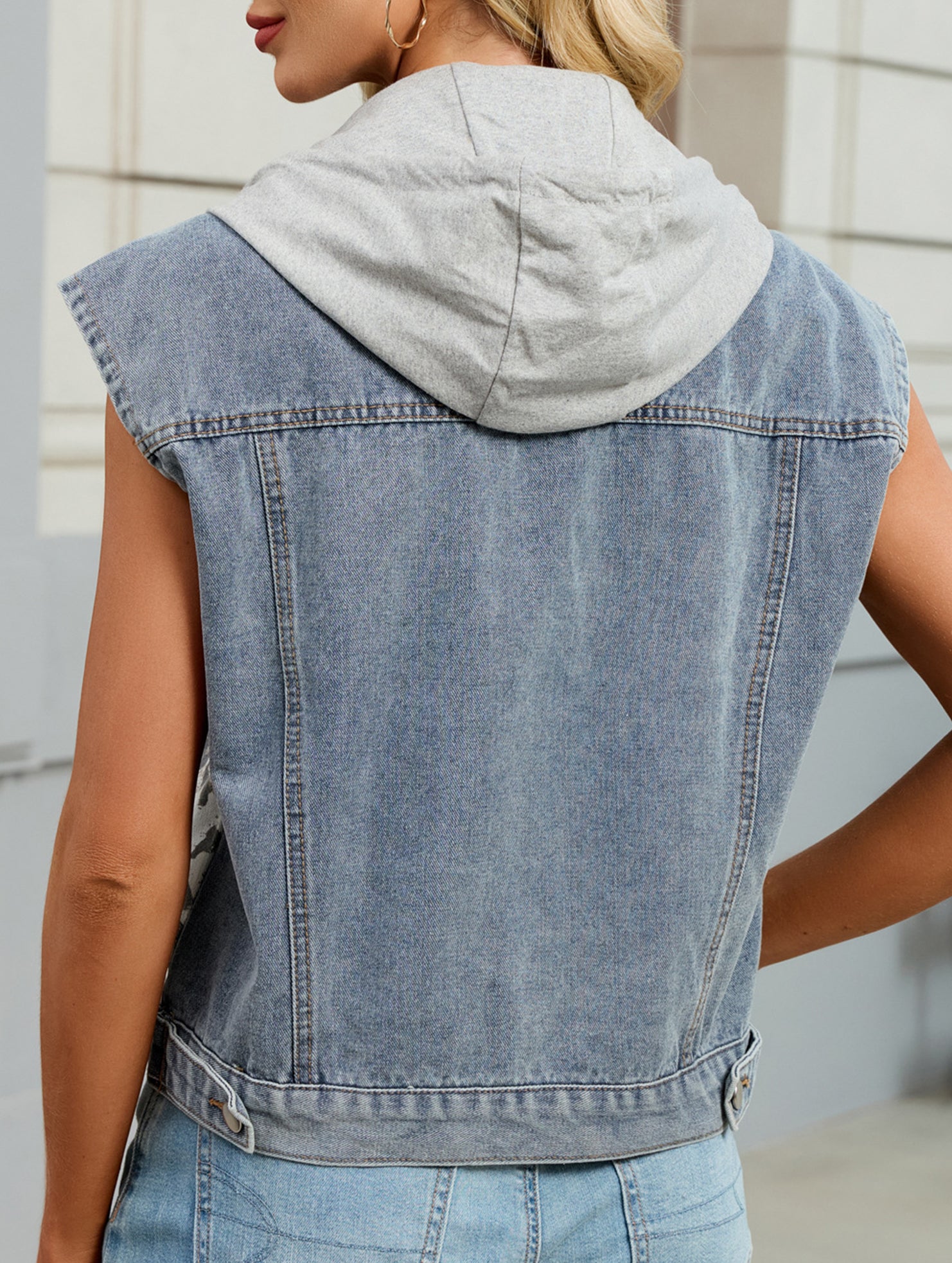 Leopard Print Patchwork Denim Vest_CWOV00328
