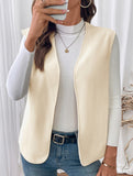 Solid Color Fleece Vest Casual Sleeveless_CWOV00334