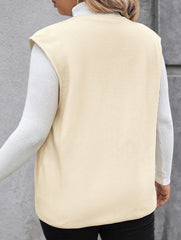Solid Color Fleece Vest Casual Sleeveless_CWOV00334