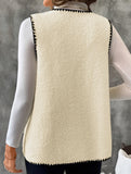 V Neck Loose Teddy Fleece Vest for Women_CWOV00335