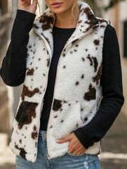 Printed Reversible Fleece Zip Vest_CWOV00337