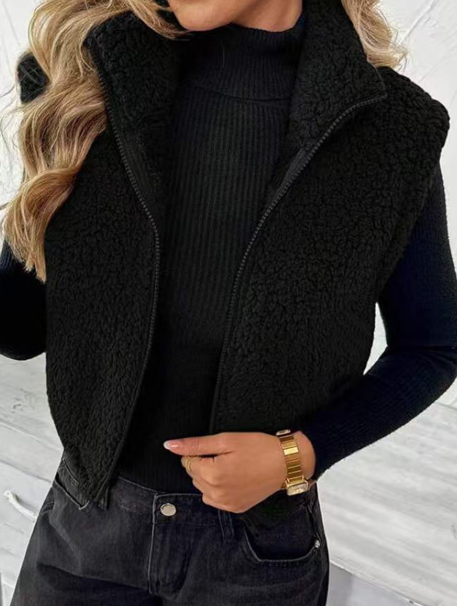Reversible Fleece Zip Collar Vest_CWOV00338