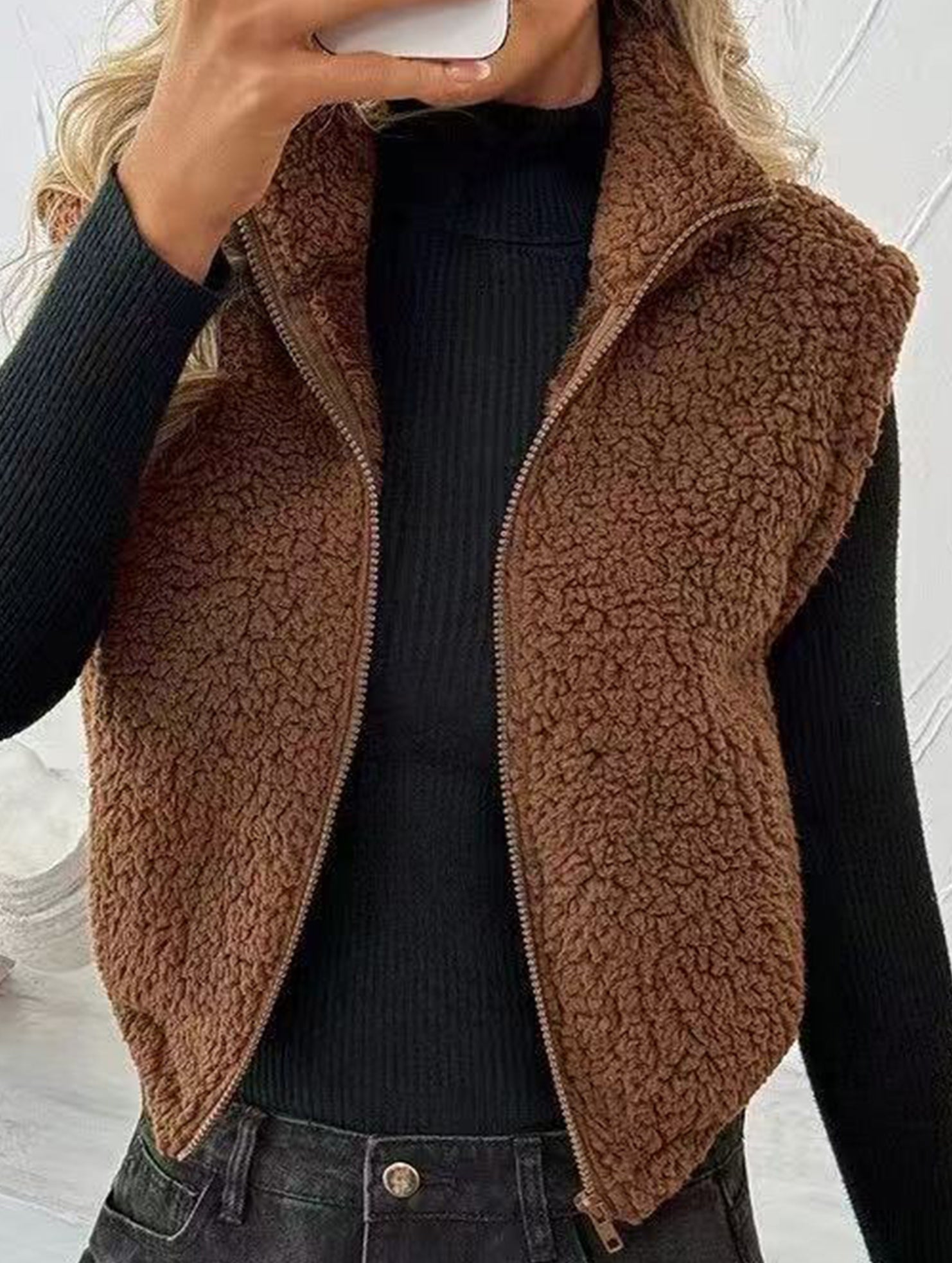 Reversible Fleece Zip Collar Vest_CWOV00338