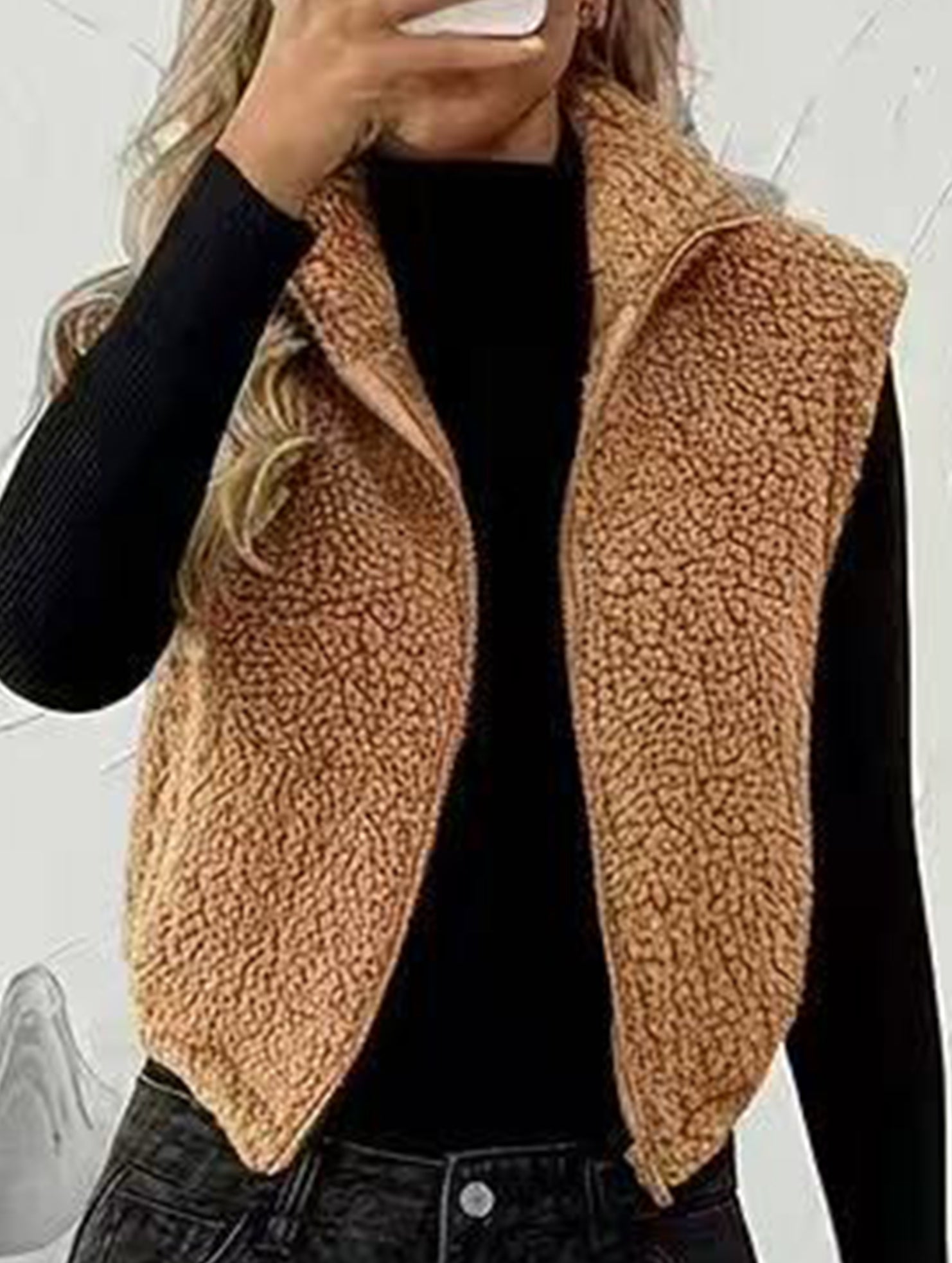 Reversible Fleece Zip Collar Vest_CWOV00338