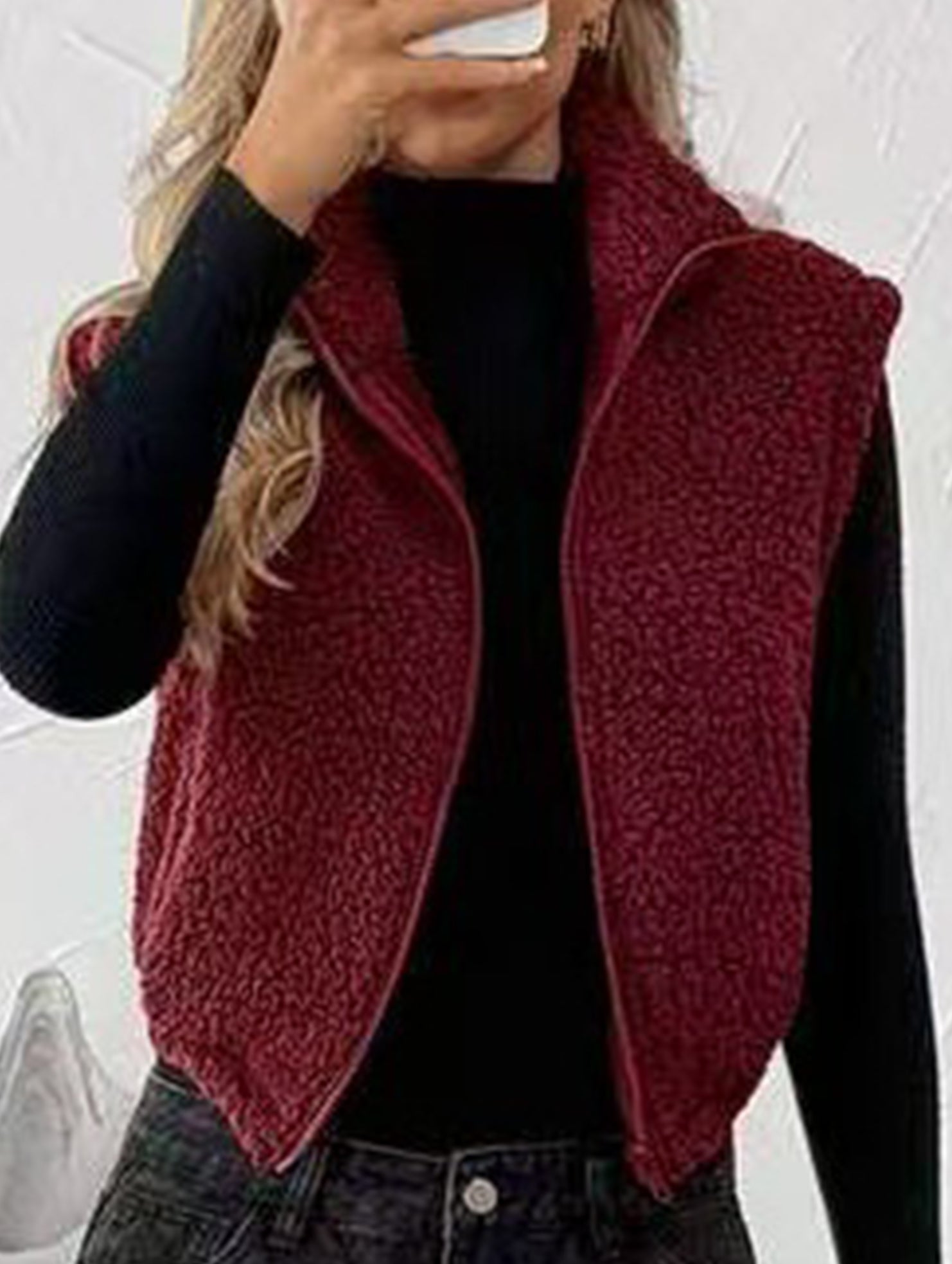 Reversible Fleece Zip Collar Vest_CWOV00338