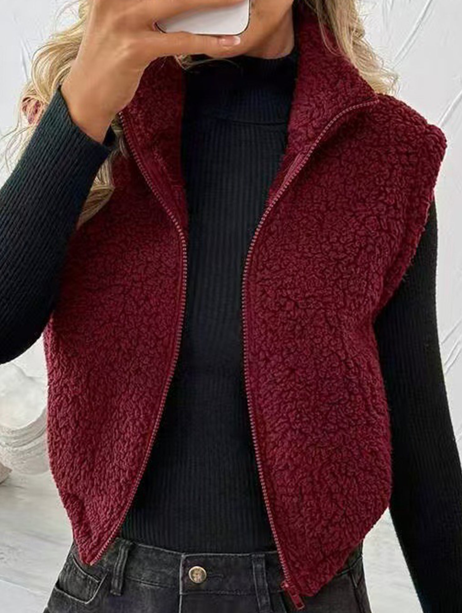 Reversible Fleece Zip Collar Vest_CWOV00338