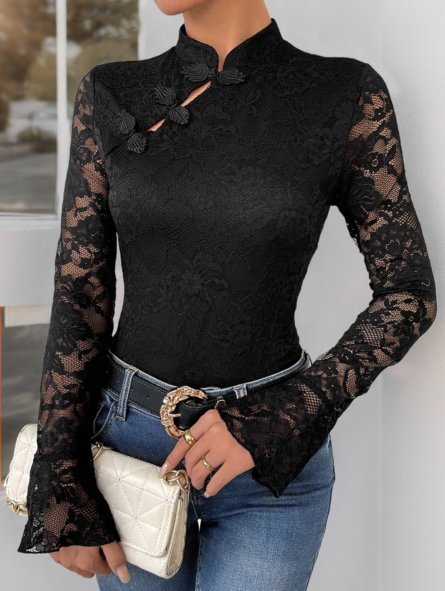 Black new Chinese style jumpsuit