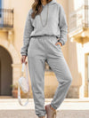 Solid color women's loungewear two-piece set