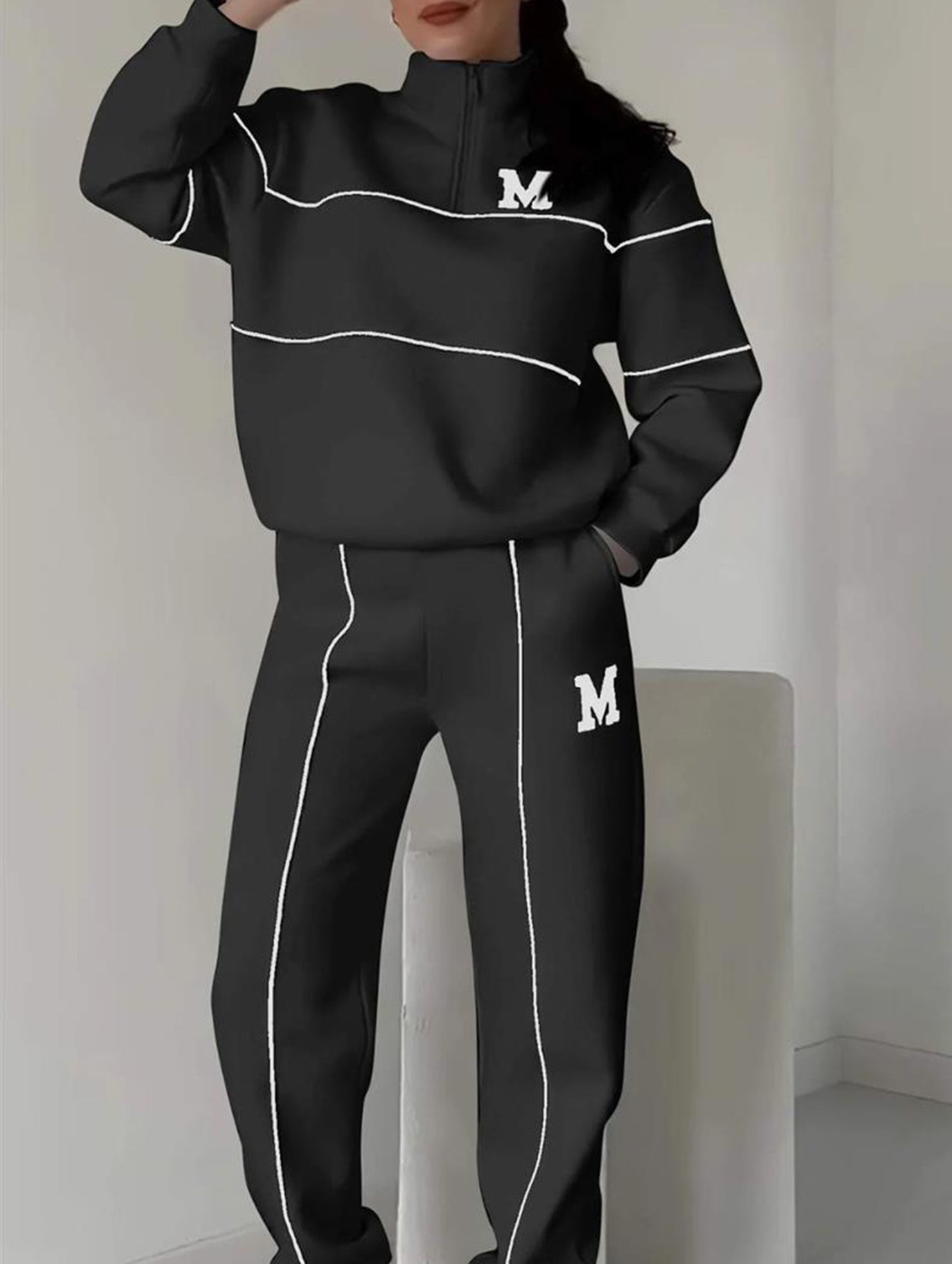 Letter long-sleeved casual sportswear set_CWSBSL00060