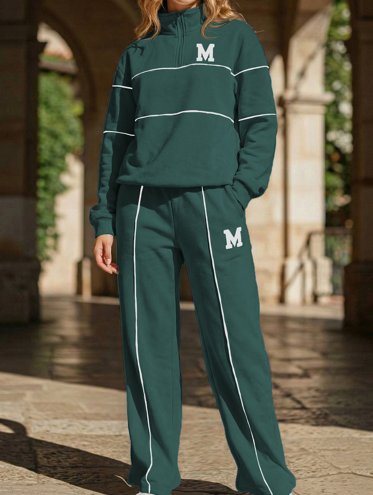 Letter long-sleeved casual sportswear set_CWSBSL00060