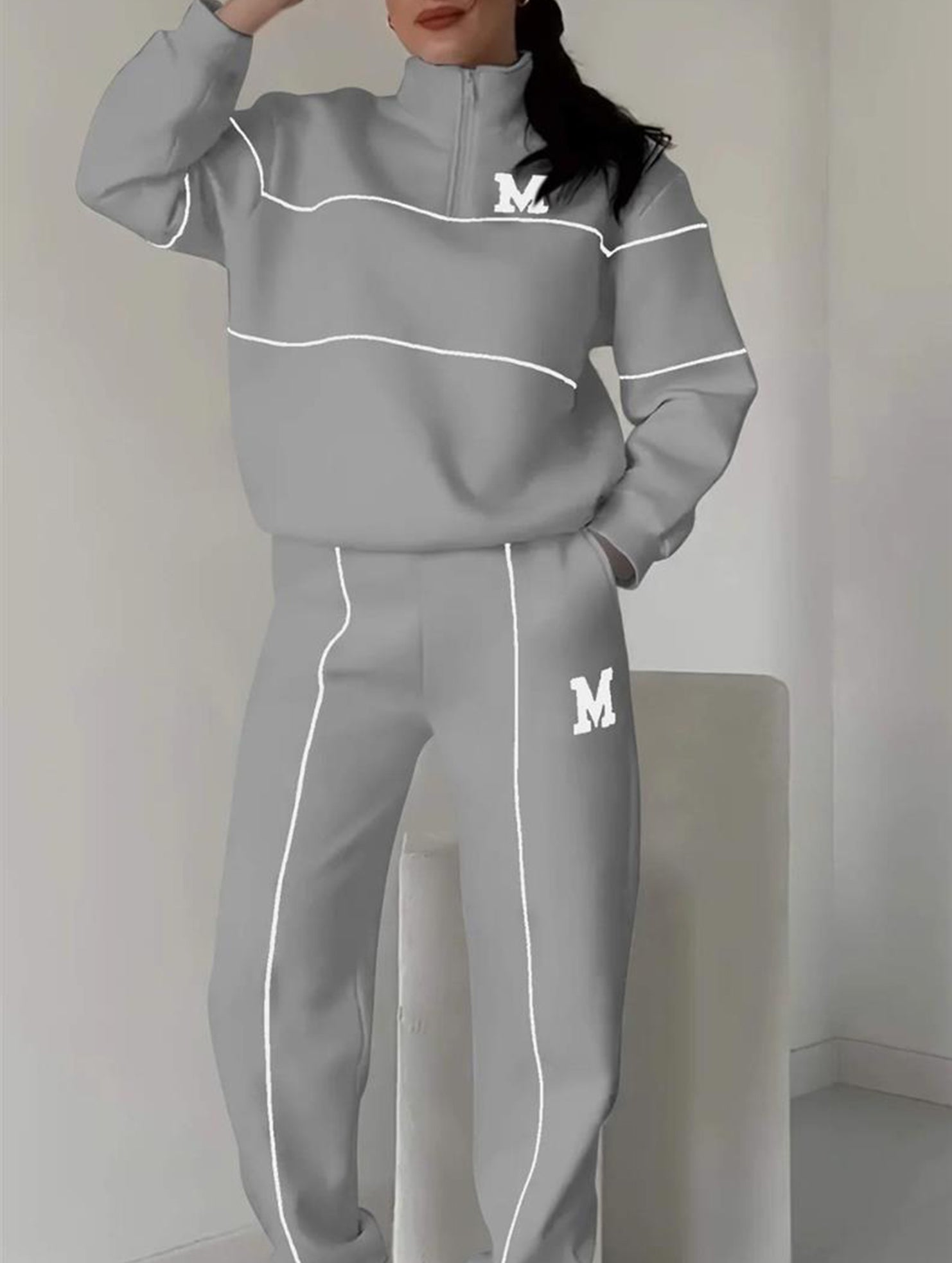 Letter long-sleeved casual sportswear set_CWSBSL00060