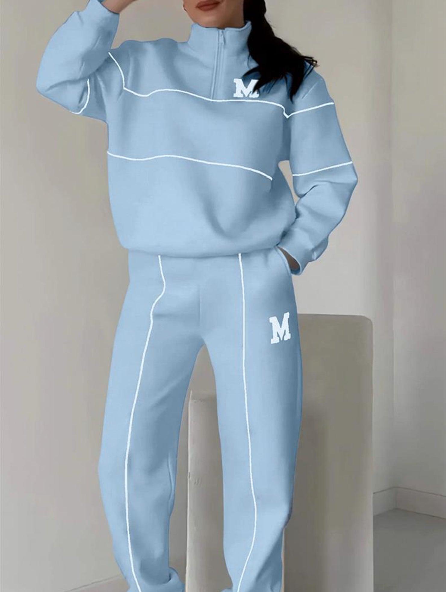 Letter long-sleeved casual sportswear set_CWSBSL00060