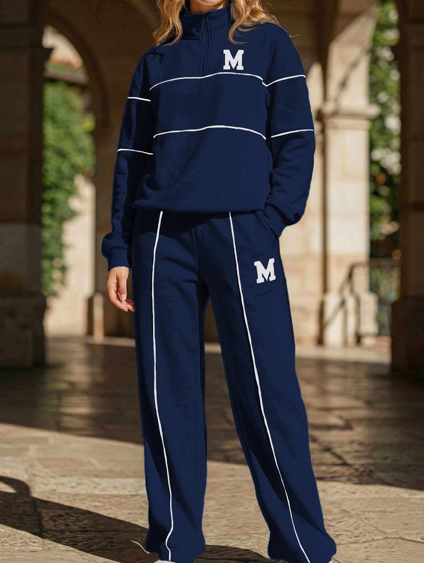 Letter long-sleeved casual sportswear set_CWSBSL00060
