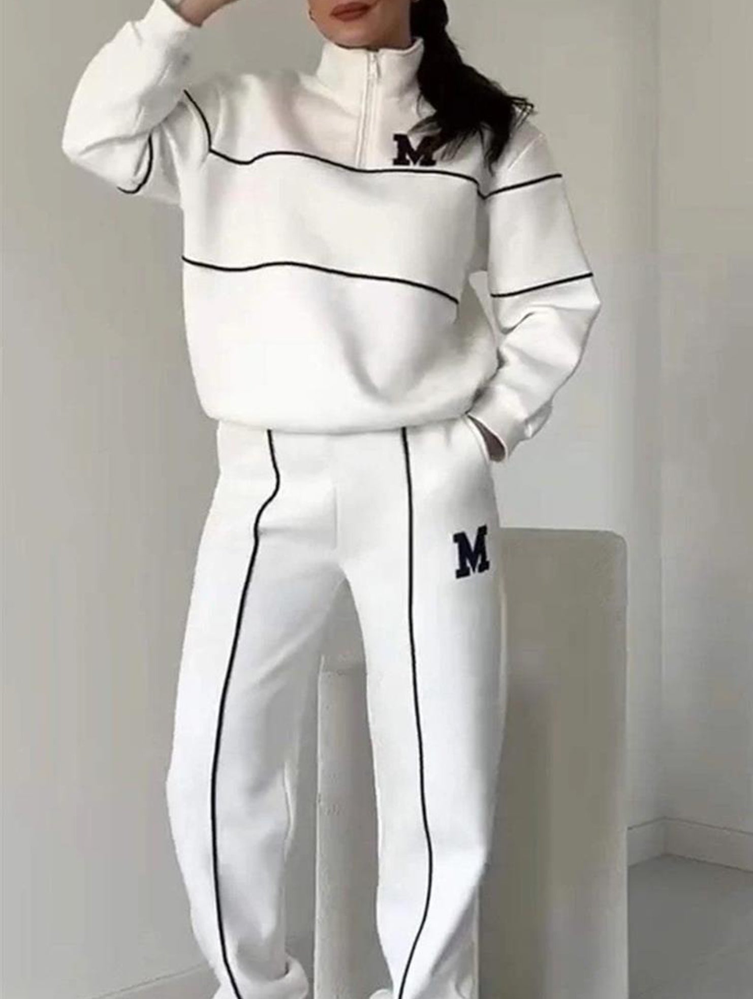 Letter long-sleeved casual sportswear set_CWSBSL00060