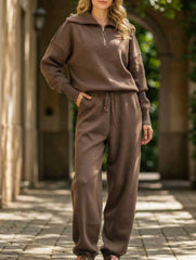 Casual Zip-Up Hoodie Plus Size Two-Piece Set_CWSBSL00062