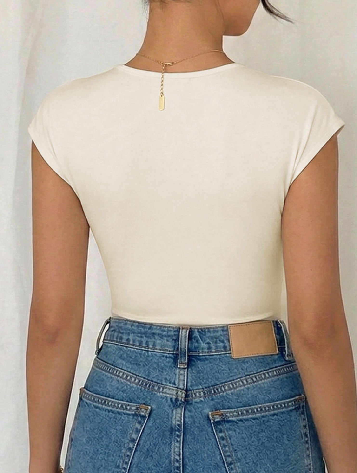 V Neck Tie Side Short Sleeve Jumpsuit