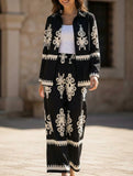 Geometric Print Shirt and Wide Pants Set_CWSJB00038