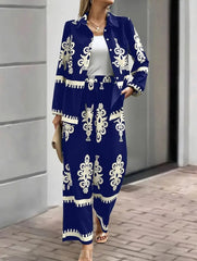 Geometric Print Shirt and Wide Pants Set_CWSJB00038
