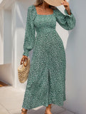 Square Neck Puff Sleeve Floral Jumpsuit_CWSJS00407