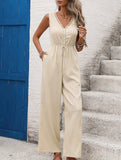 Textured Sleeveless Jumpsuit