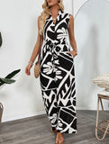 Geometric Print Sleeveless Jumpsuit_CWSJS00523