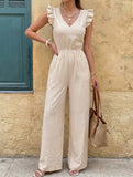 Flutter Sleeve Back Bow Jumpsuit_CWSJS00525