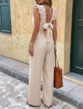 Flutter Sleeve Back Bow Jumpsuit_CWSJS00525