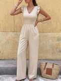 Flutter Sleeve Back Bow Jumpsuit_CWSJS00525