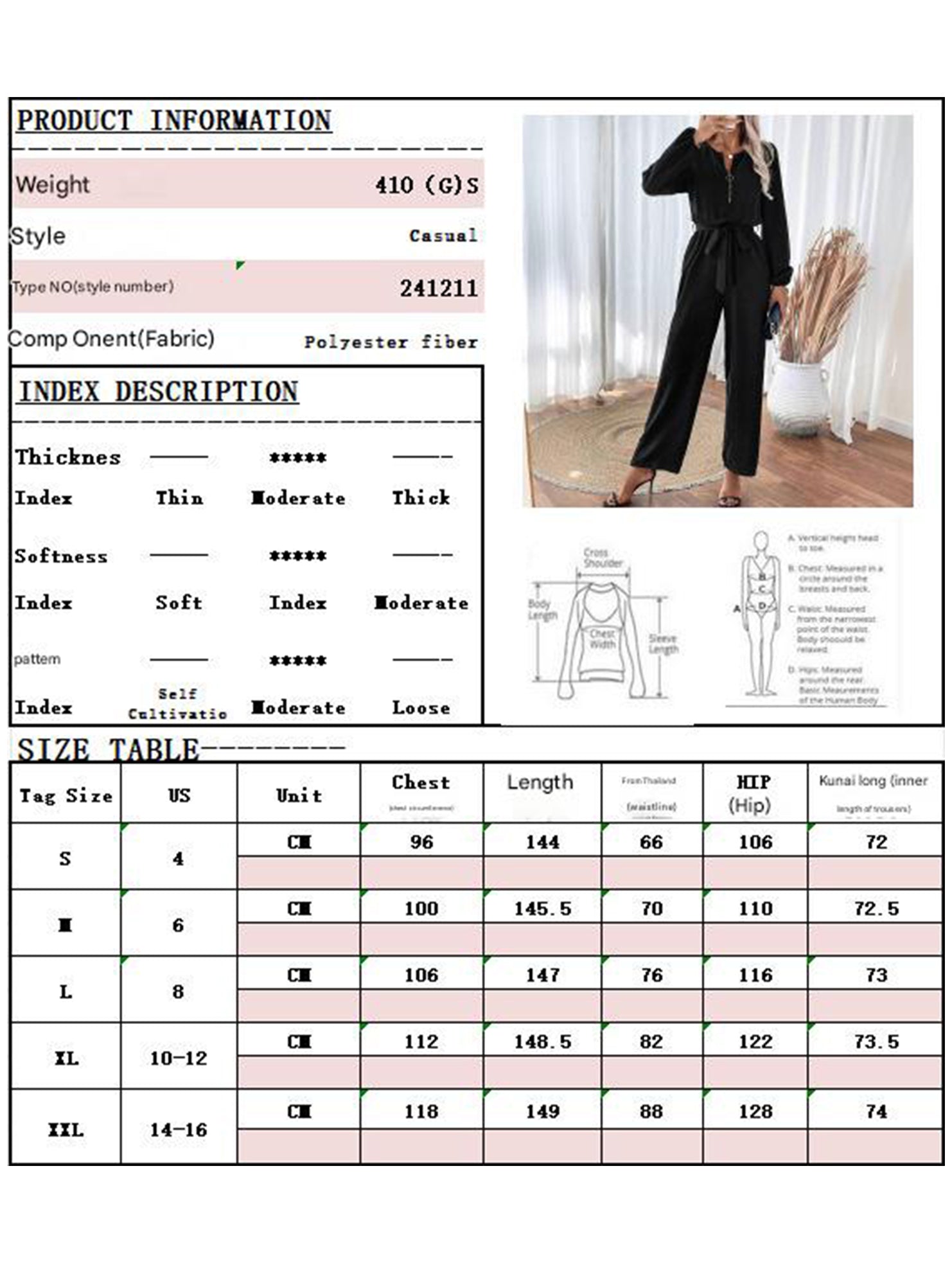 Casual Zip Neck Belted Jumpsuit_CWSR00159
