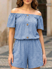 Off Shoulder Waist Romper