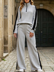 Oversized sweatshirt and wide-leg pants suit