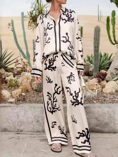 Long-sleeved color-block loose suit